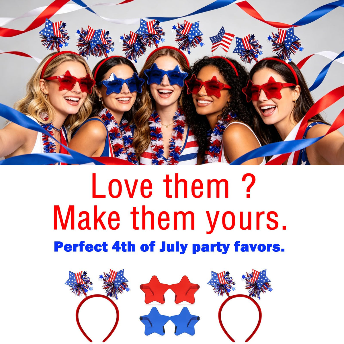 Ricawa party table display with accessories as attractive patriotic favors