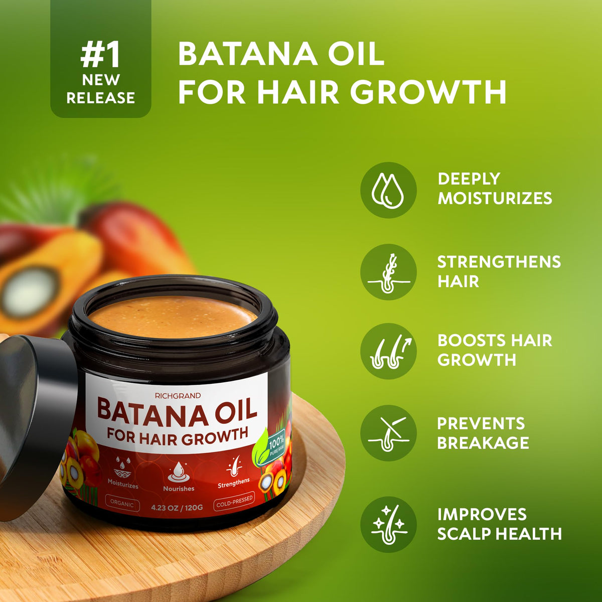 RICHGRAND scalp massage using Batana Oil to soothe and hydrate scalp