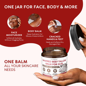 RICHGRAND applying balm to face indicating lightweight moisturization benefit