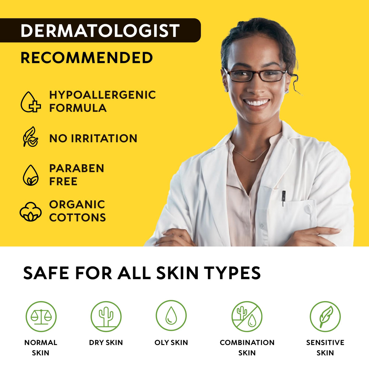 RICHGRAND pad gently applied to model face showing smooth skin benefit