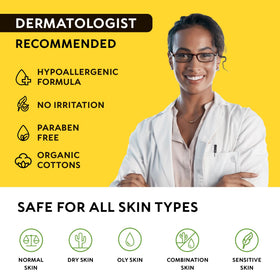 RICHGRAND pad gently applied to model face showing smooth skin benefit