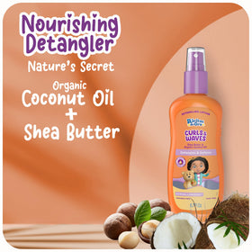 Ricitos de Oro applied to curls in use showing smoother, detangled hair