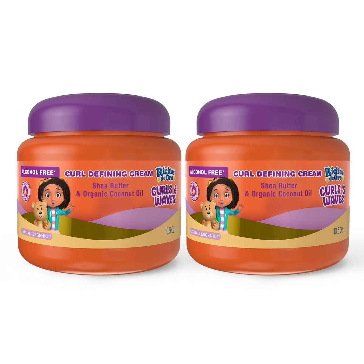 Ricitos de Oro front packaging showing product benefits and size