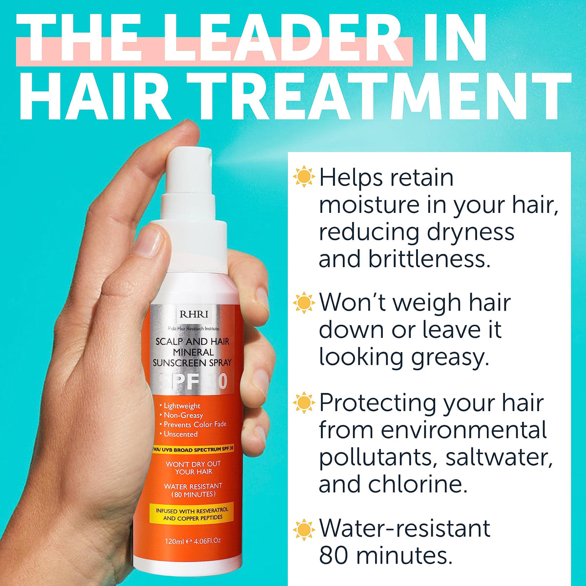 Rida Hair Research Institute side label close-up listing key antioxidants and peptides