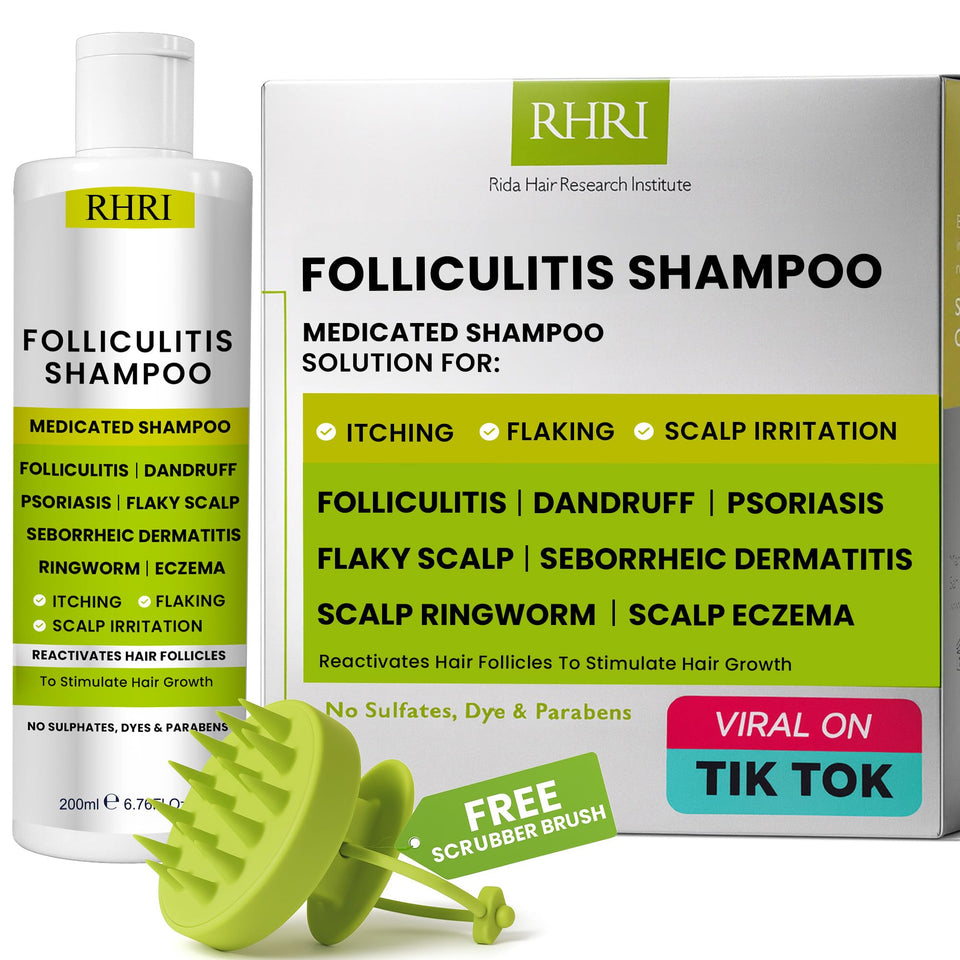 Rida Hair Research Institute bottle front label showing product name and benefits