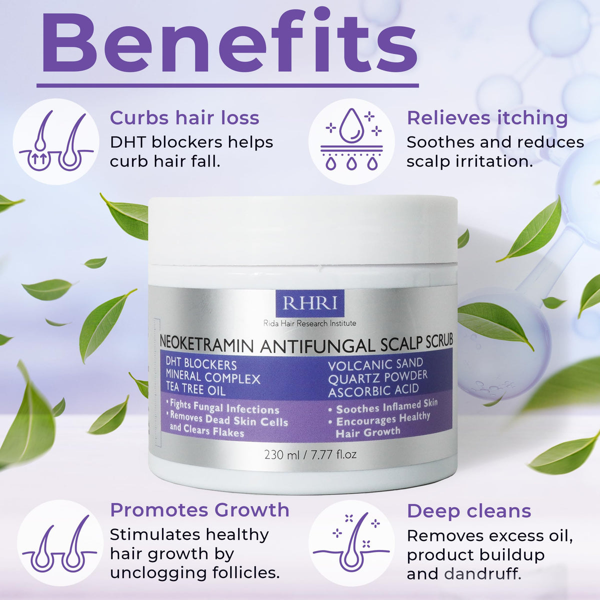 Rida Hair Research Institute scrub in hand ready for treatment, illustrating easy dispensing