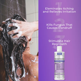 Rida shampoo on shower shelf styled to show daily-use and grooming routine benefit