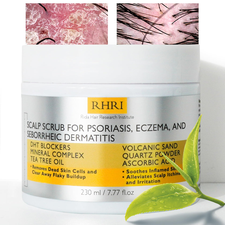 Rida Hair Research Institute front bottle view showing product benefits
