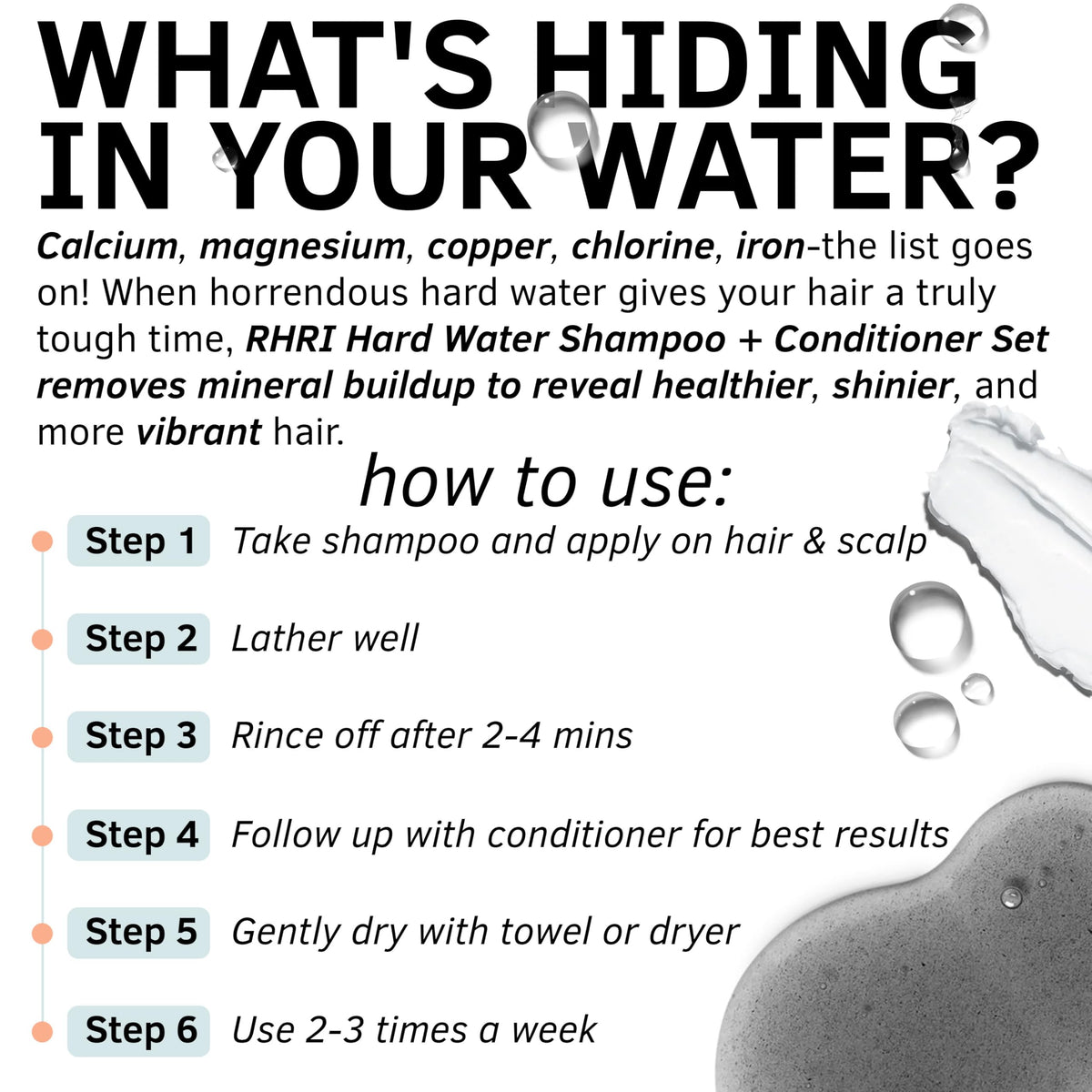 Rida Hair Research Institute set staged in shower illustrating at-home detox benefit