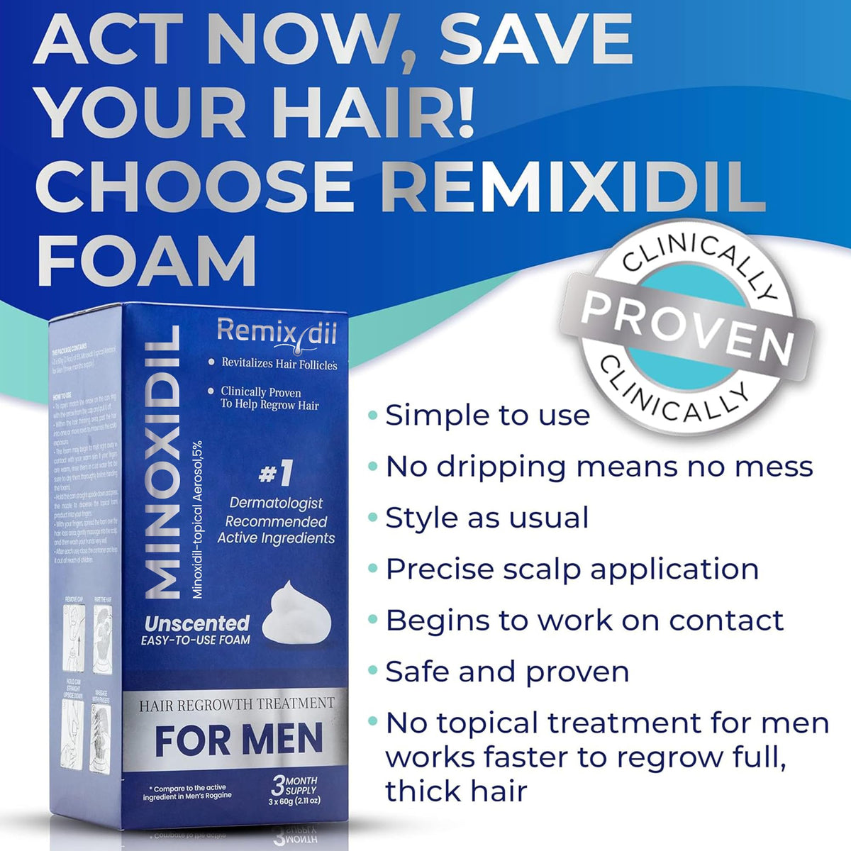 Rida Remixidil applicator detail demonstrating precise, mess-free topical application benefit