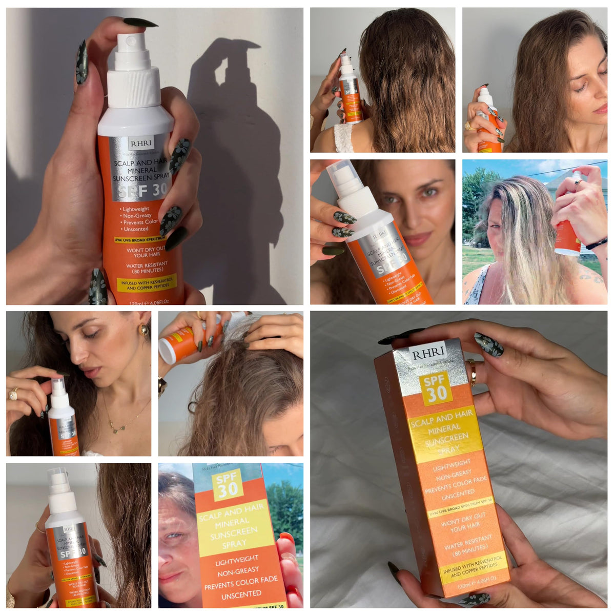 Rida Hair Research Institute bottle in hand for scale showing compact 4 oz size