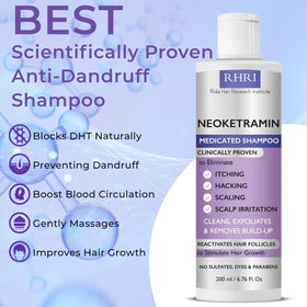 Applying Rida shampoo to scalp demonstrating targeted antifungal application benefit