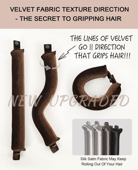 RIFFIN roller with hair wrapped demonstrating curl formation and hold