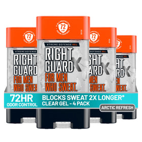Right Guard front packaging showing Arctic Refresh and 4-pack convenience for reliability