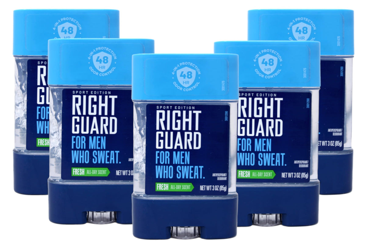 Right Guard clear gel front packaging showing label and Fresh scent benefit