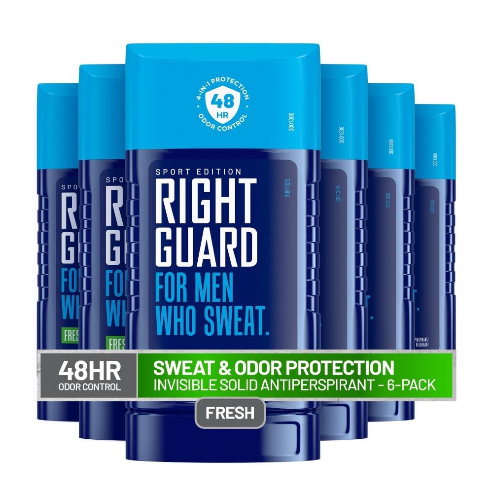Right Guard front packaging showing Sport Fresh and benefits