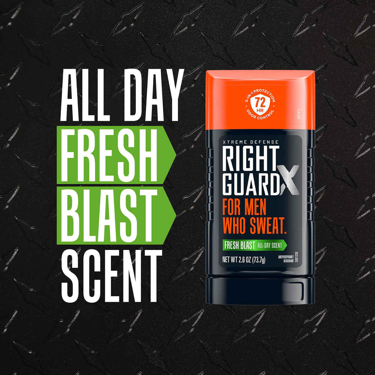 Right Guard applied after workout demonstrating odor control and confidence