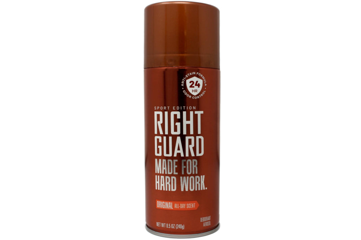 Right Guard fine mist texture detail illustrating fast-drying coverage benefit