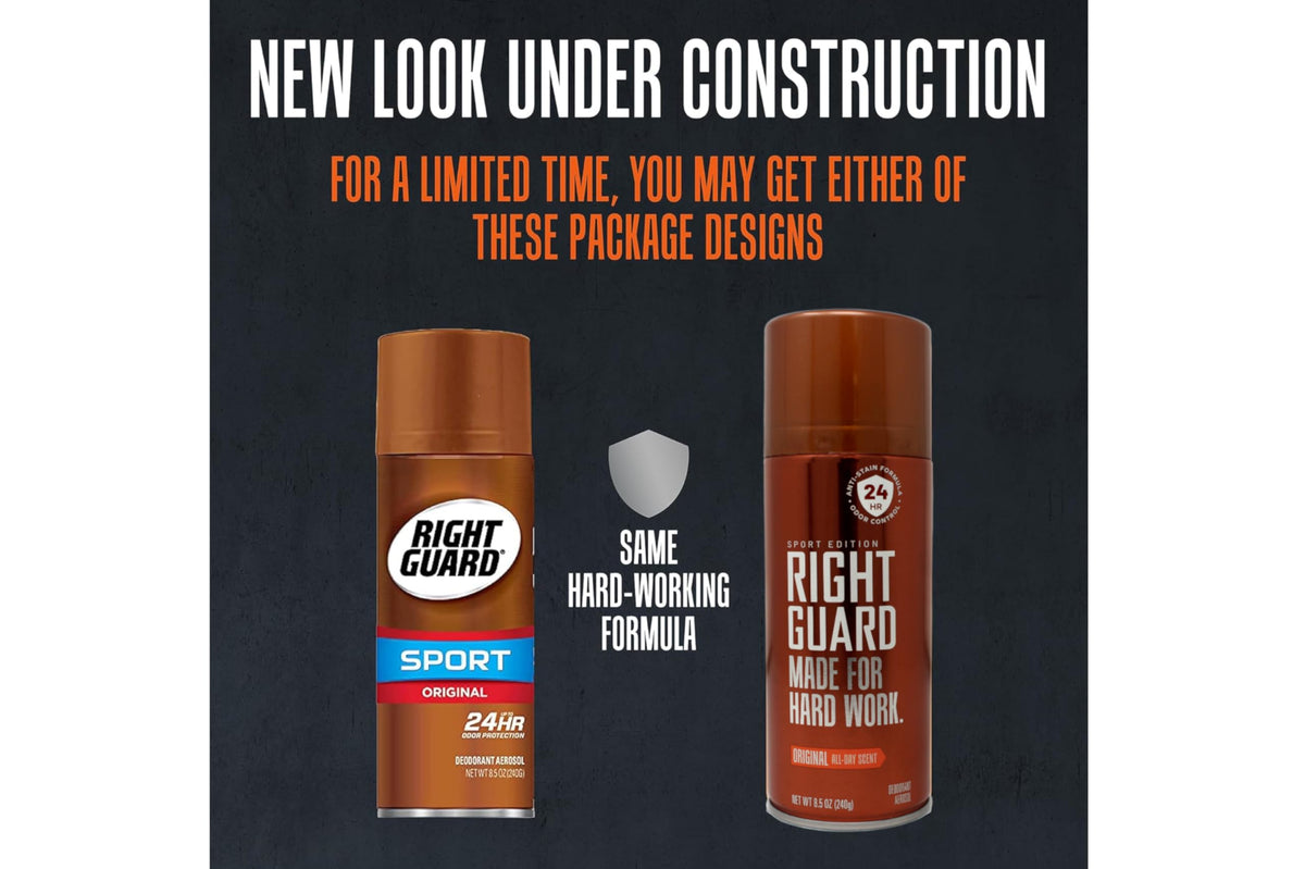 Right Guard pack of four stacked for value and convenient supply benefit