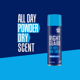 Right Guard close-up of spray nozzle highlighting precise quick-dry application