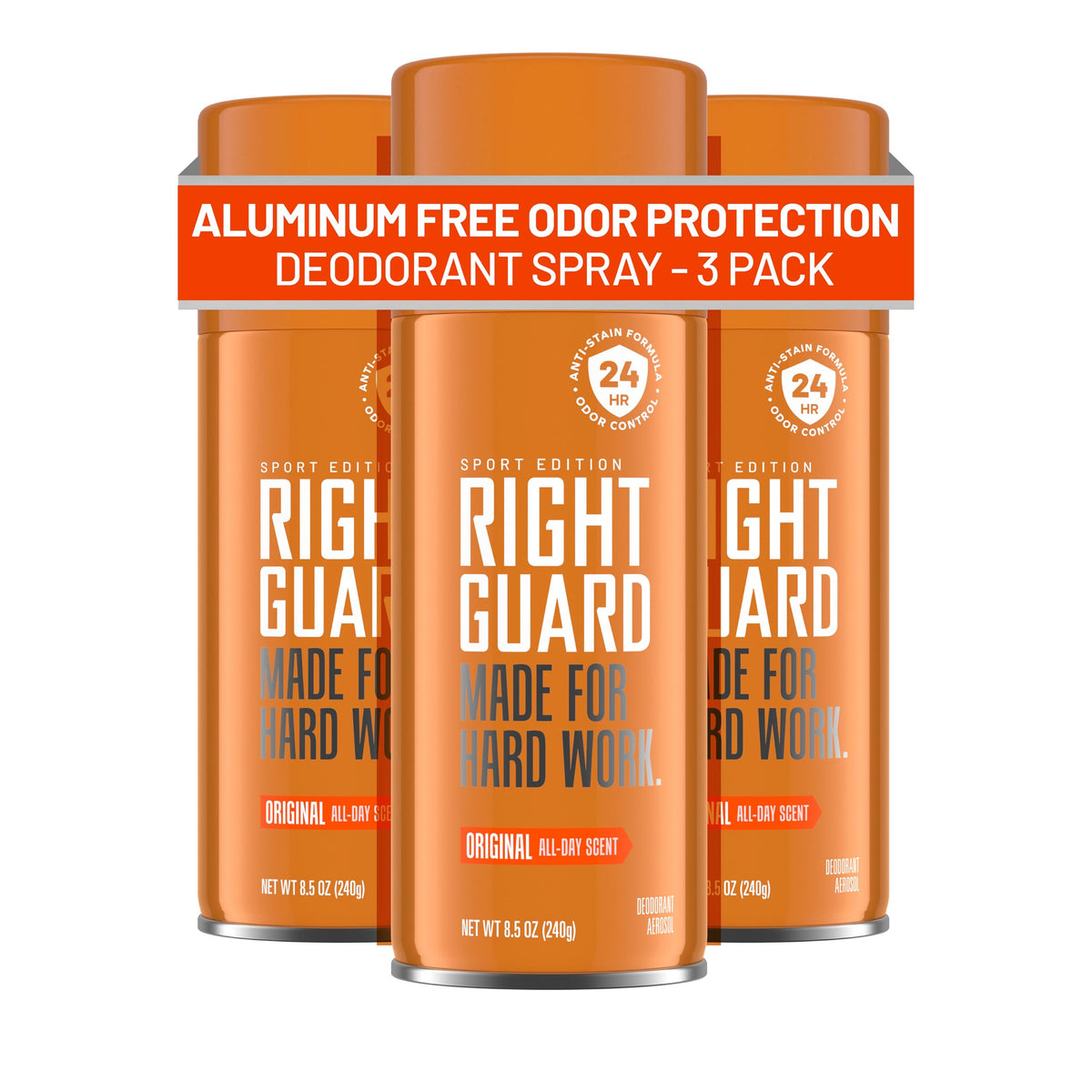 Right Guard Sport front can showing label and original scent for reliable odor control