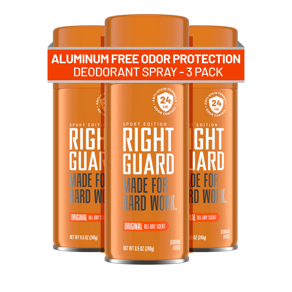 Right Guard Sport front can showing label and original scent for reliable odor control