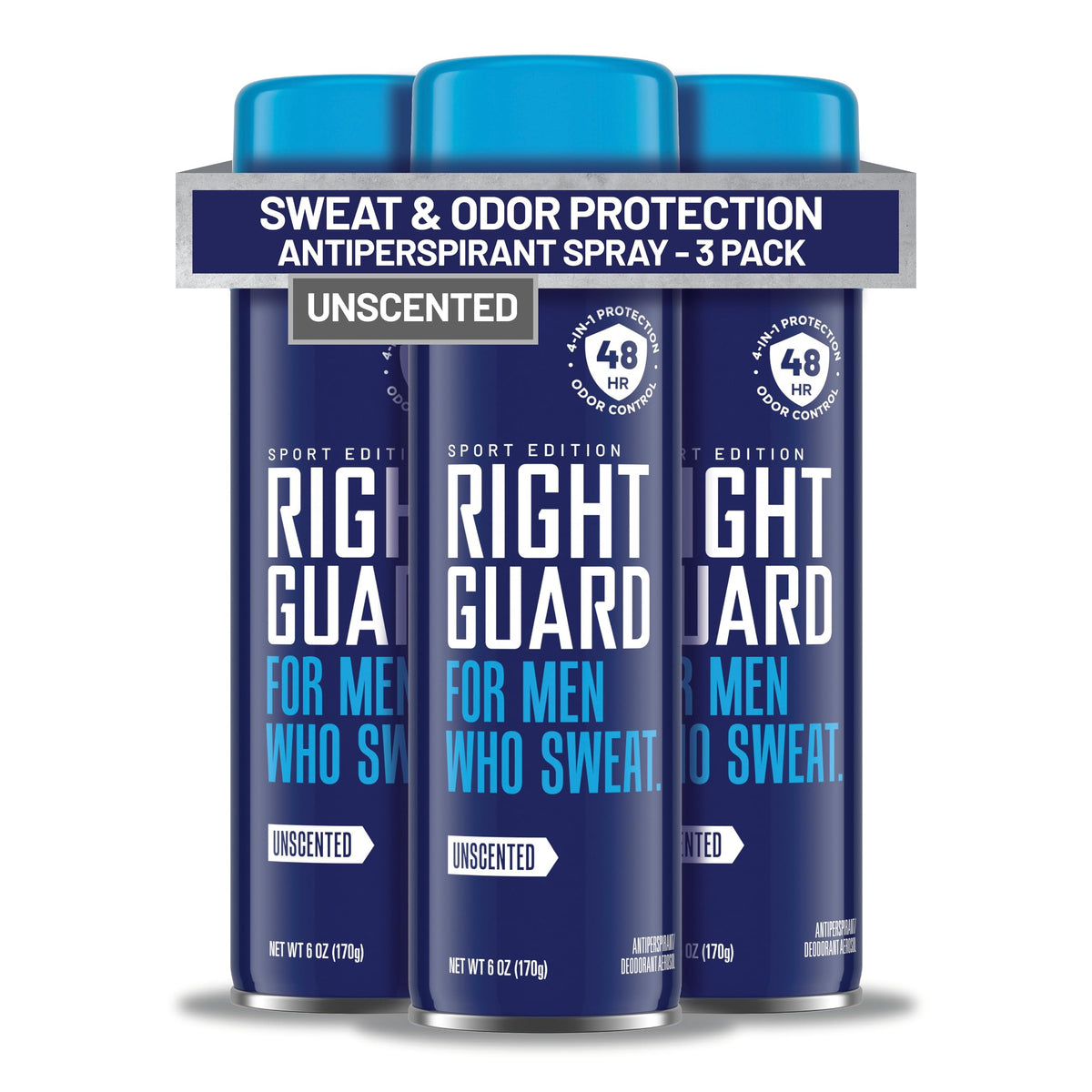 Right Guard Sport front can showing label and 6oz size, reliable protection