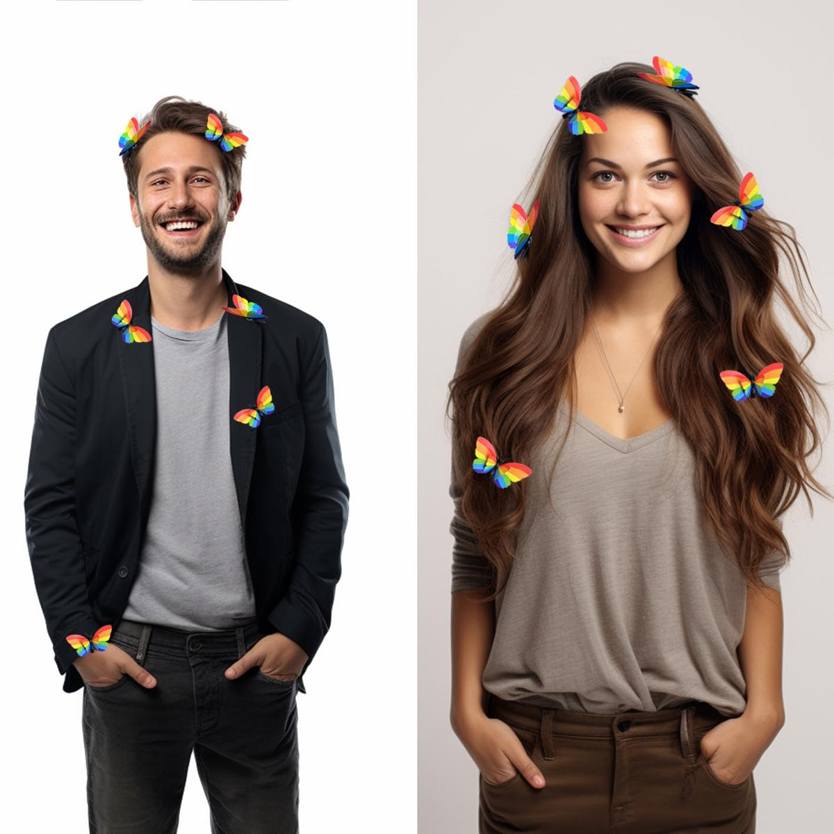 RIHDXCH clip in hair side profile, adds visible festive accent during events