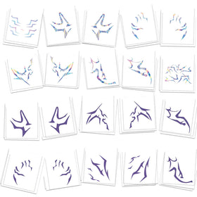 Rihoyoss front packaging showing 60-piece K-pop demon tattoo assortment and benefits
