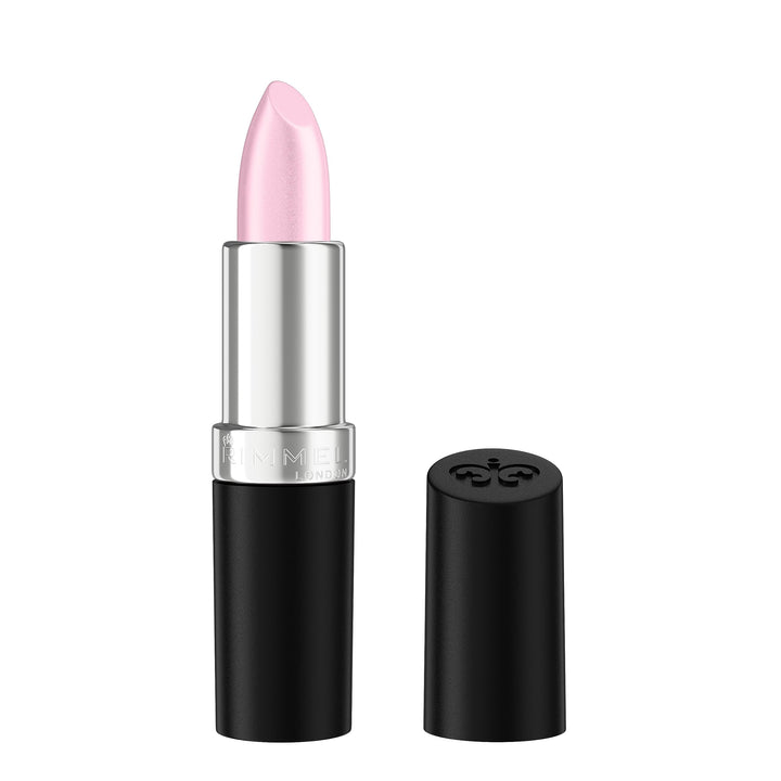 Rimmel 002 Candy front packaging showing compact lipstick and shade