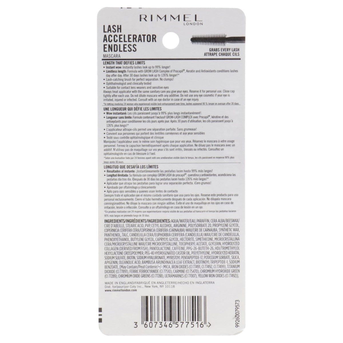 Rimmel Lash Accelerator brush closeup demonstrating precise separation and lengthening