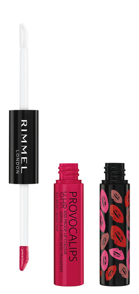 Rimmel Provocalips front packaging showing berry shade and glossy finish for bold color