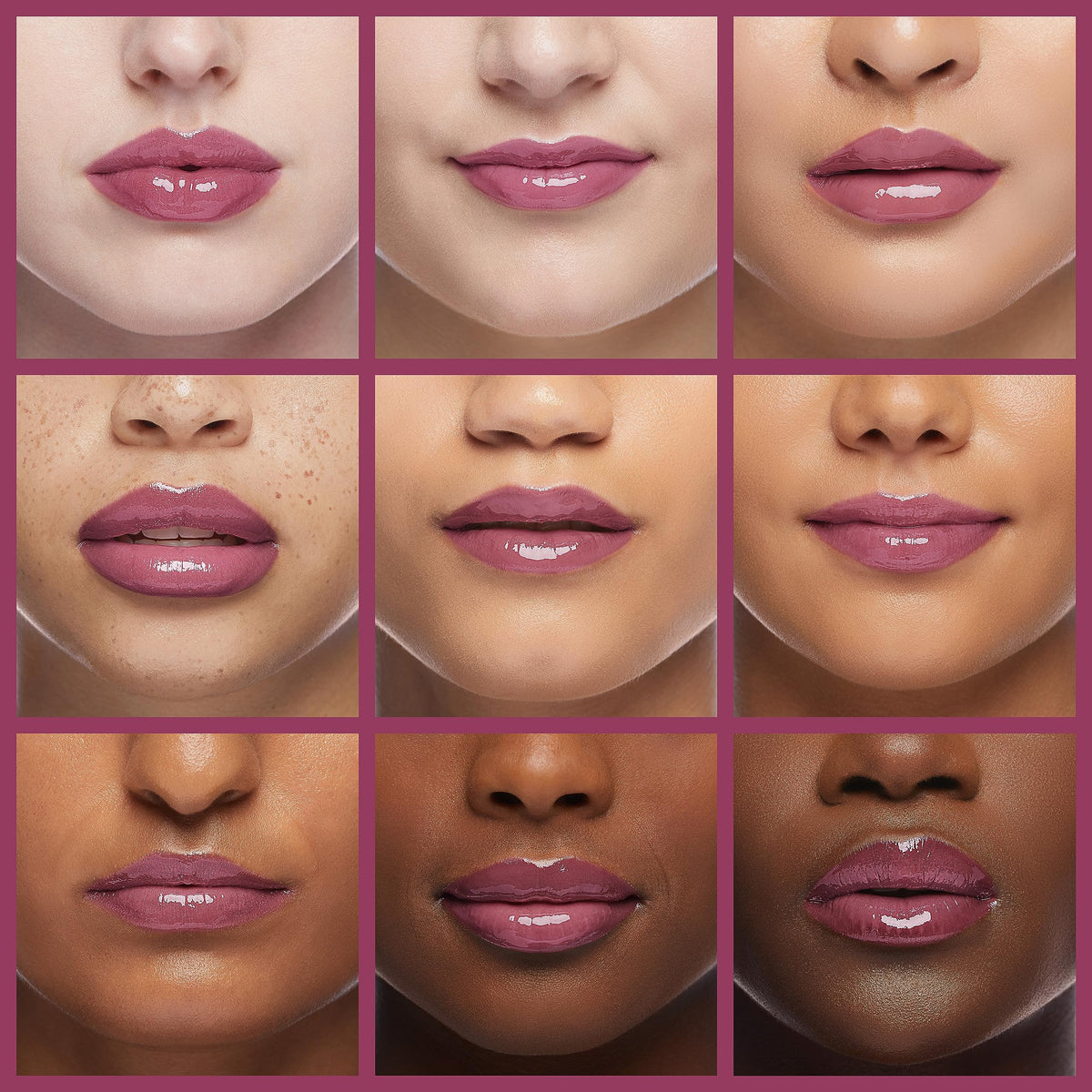 Rimmel Provocalips close-up of lips wearing shade showing glossy long-wear finish