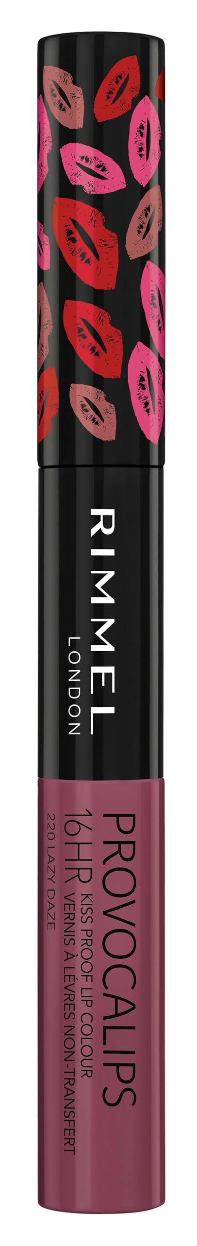 Rimmel Provocalips on lips before and after showing transfer-proof result