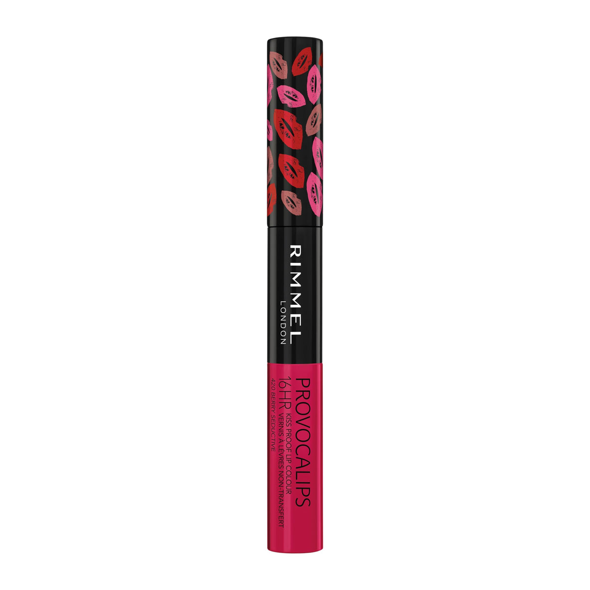 Rimmel Provocalips size comparison next to coin showing compact travel-friendly design