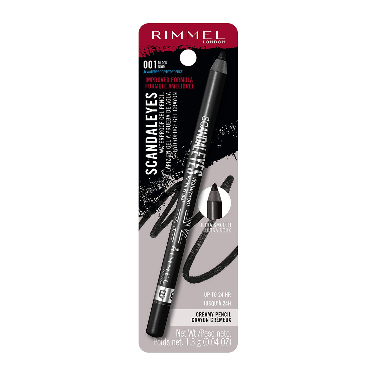 Rimmel pencil tip close-up revealing creamy point for precise lines