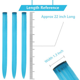 RINBOOOL extensions laid next to a ruler showing 22-inch length for styling benefit