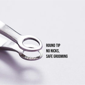 rinocos close-up of the rounded ring tip demonstrating precise hair visibility benefit