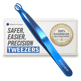 rinocos front packaging showing premium tweezers and protective sleeve for safe storage