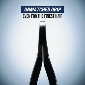 rinocos tweezers held in hand to show scale and ergonomic grip for steady control