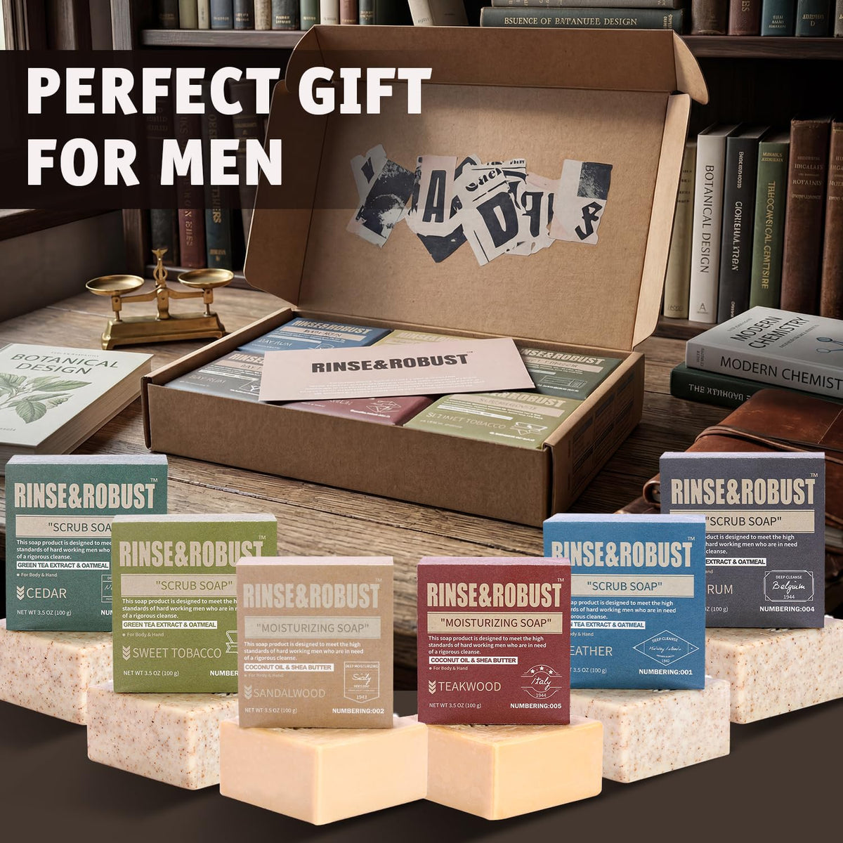 Rinse & Robust close-up of soap texture revealing smooth moisturizing surface and benefit