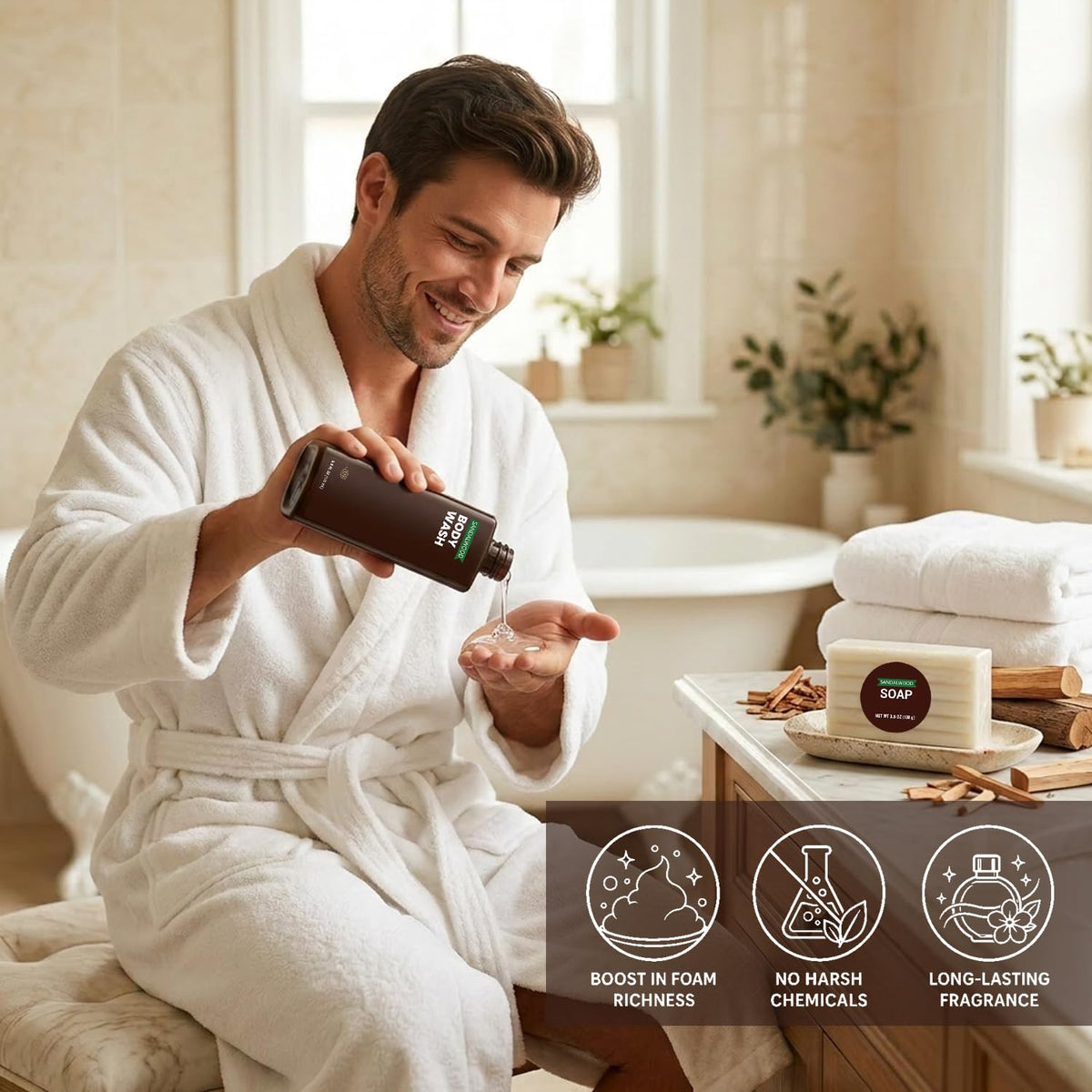 Rinse & Robust face wash and cream texture showing smooth application