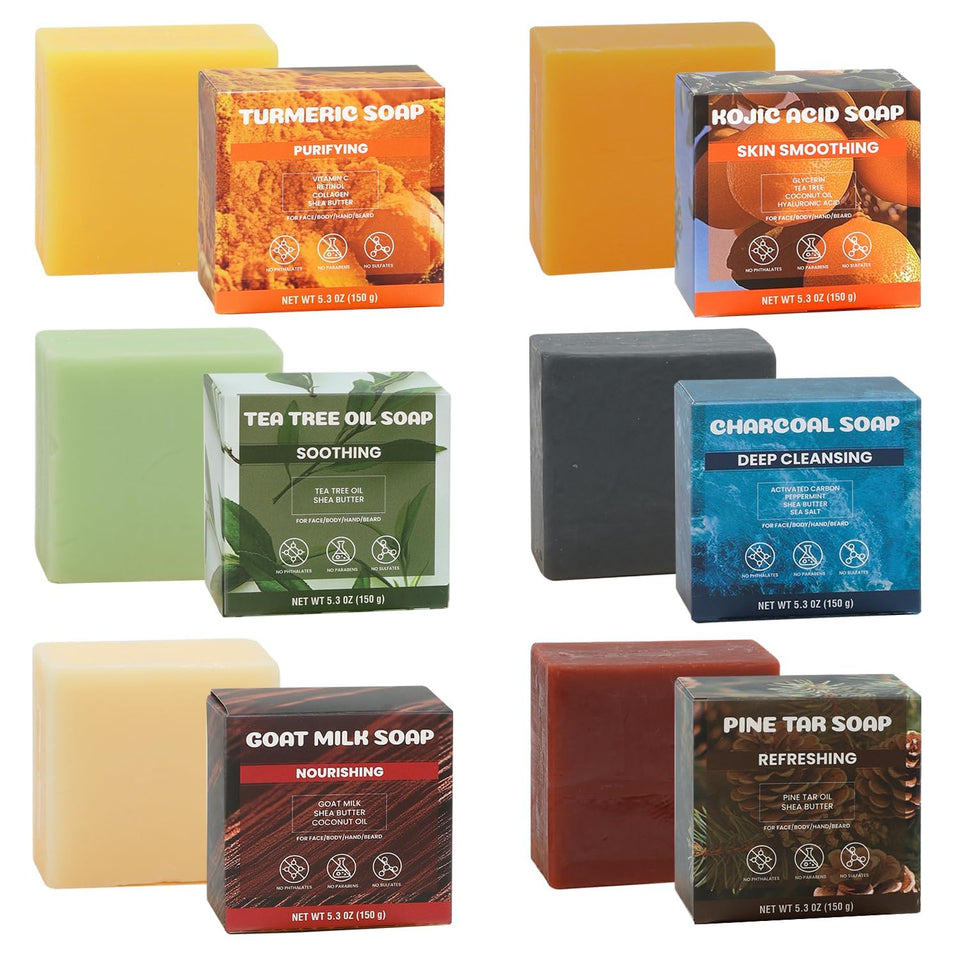 Rinse & Robust front packaging showing six bars and fresh scents benefit