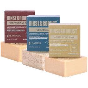 Rinse & Robust front packaging showing gift-ready kraft box and design, appealing presentation benefit