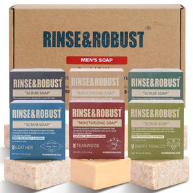 Rinse & Robust front packaging shows six-bar gift box and branding, ideal present