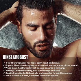 Rinse & Robust label ingredients closeup listing natural oils and extracts, emphasizes clean formula