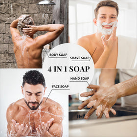 Rinse & Robust Teakwood bar revealing walnut particles for exfoliation and effective skin renewal