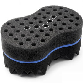 RioRand front view of double-sided twist sponge shows ergonomic shape and size benefit