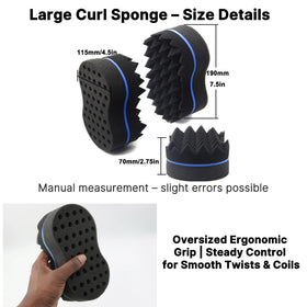 RioRand sponge held in hand to show scale and comfortable oversized grip