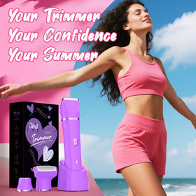 Risina curved head trimming bikini line contours, accurate safe shaping